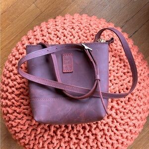 Portland Leather Purple Crossbody Bag Minimalist Design